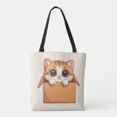 大きな目がかわいいキャラクターの子猫 トートバッグ (裏面)