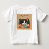 大きな目がかわいいキャラクターの子猫 ベビーTシャツ (裏面)
