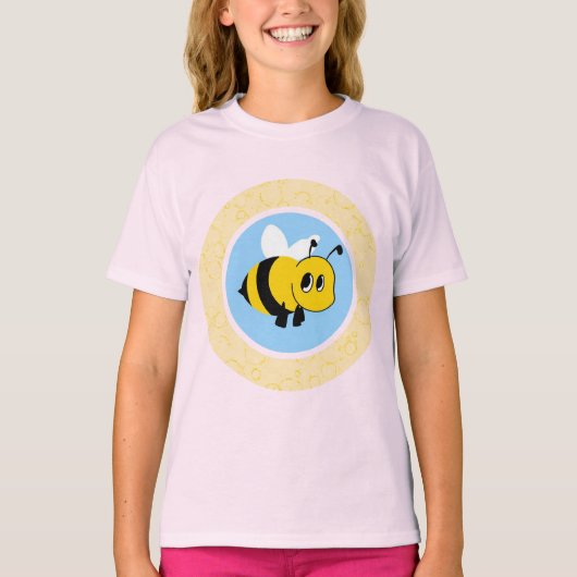 大きな目がかわいいキャラクターの蜂 Tシャツ (正面)