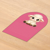 大きな目がかわいいヒツジのイラスト カワイイ+農場の動物 アクリル招待状 (レイダウン)