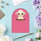 大きな目がかわいいヒツジのイラスト カワイイ+農場の動物 アクリル招待状 (インサイチュ (ウェディング))