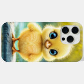 大きな目が岩に立つかわいいフワフワの雛 Case-Mate iPhoneケース (裏面 (横))