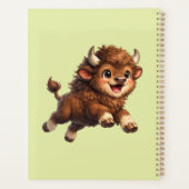 大きな目でキュートなバイソン 幸せな野生のキャラクター プランナー手帳 (裏面)