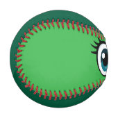 大きな目でグリーンボール顔野球 野球ボール (正面左)