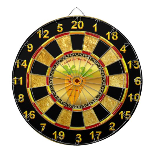 大きな目とスマイルのニンジン ダーツボード (正面)