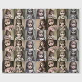 大きな目と不気味な小さな女の子 ラッピングペーパー (フラット)