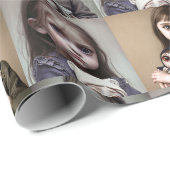 大きな目と不気味な小さな女の子 ラッピングペーパー (ロールコーナー)