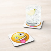 大きな目と小さな目の顔 – 絵文字 コースター (右側)