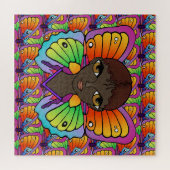 大きな目と蝶 ジグソーパズル (横)