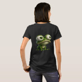 大きな目のキャラクターフロッグ Tシャツ (裏面フル)