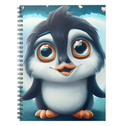 大きな目のノートブックPCでかわいいペンギン ノートブック (正面)