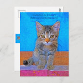 大きな目の子供の誕生日ポストのかわいい子猫 ポストカード (正面/裏面)