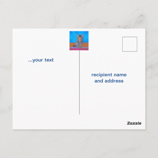 大きな目の子供の誕生日ポストのかわいい子猫 ポストカード (裏面)