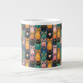 大きな目の子猫のパレード コーヒーマグ ジャンボコーヒーマグカップ