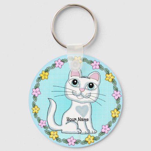 大きな目の子猫 キーホルダー (正面)