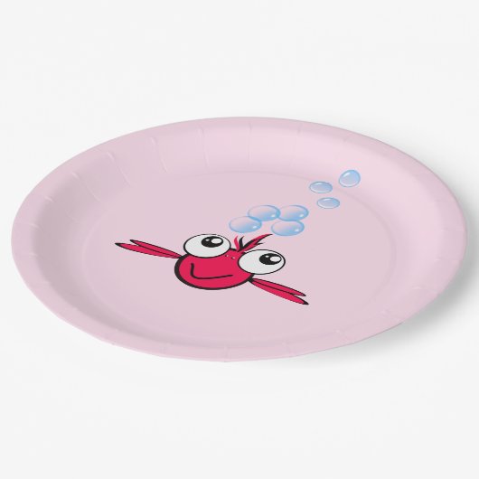 大きな目の漫画イラストレーション ペーパープレート (アングル)