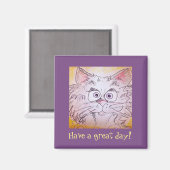 大きな目の猫マグネット マグネット (正面/裏面)