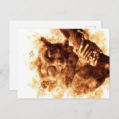 大きな目の猿コーヒーアート_633c3e6ae98b6de43e0a6dc シーズンポストカード (正面/裏面)