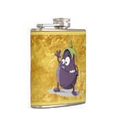 大きな目の緑の髪の漫画ナス2 フラスク (右)