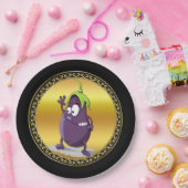 大きな目の緑の髪の漫画ナス2 ペーパープレート (パーティー)