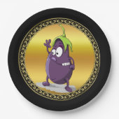 大きな目の緑の髪の漫画ナス2 ペーパープレート (正面)