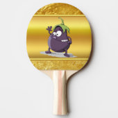 大きな目の緑の髪の漫画ナス2 卓球ラケット (裏面)