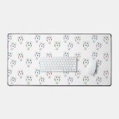 大きな目の鳥は白い デスクマット (キーボード&マウス)