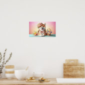 大きな目をしたフワフワの犬 | うれしそうなペットのイメージ ポスター (キッチン)