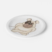 大きな目をしたブルドッグ ペーパープレート (アングル)