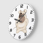 大きな目をしたブルドッグ ラージ壁時計 (傾斜)