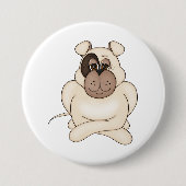 大きな目をしたブルドッグ 缶バッジ (正面)