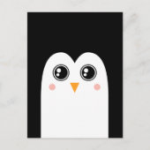 大きな目をしたペンギンの顔のポストカード ポストカード (正面)