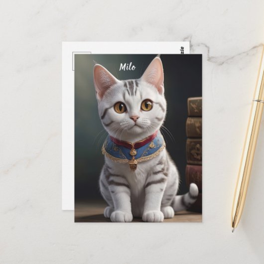 大きな目をした可愛いアメリカンショートヘアの子猫 ポストカード (正面/裏面インサイチュ)