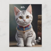 大きな目をした可愛いアメリカンショートヘアの子猫 ポストカード (正面)