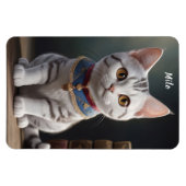 大きな目をした可愛いアメリカンショートヘアの子猫 マグネット (横)