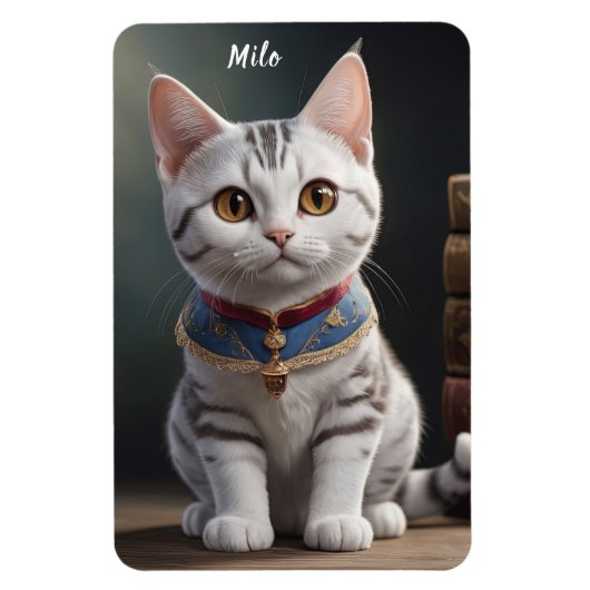 大きな目をした可愛いアメリカンショートヘアの子猫 マグネット (縦)