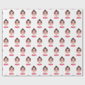 大きな目をした可愛い少女 ラッピングペーパー (フラット)