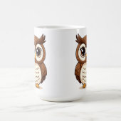 大きな目をした愛らしい漫画フクロウ コーヒーマグカップ (中央)