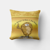 大きな目をした漫画のキャラクターポテト3 クッション (正面)