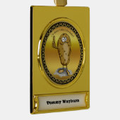 大きな目をした漫画のキャラクターポテト3 ゴールドプレートバナーオーナメント (右)