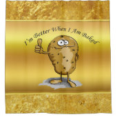 大きな目をした漫画のキャラクターポテト3 シャワーカーテン (正面)