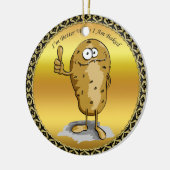 大きな目をした漫画のキャラクターポテト3 セラミックオーナメント (左)