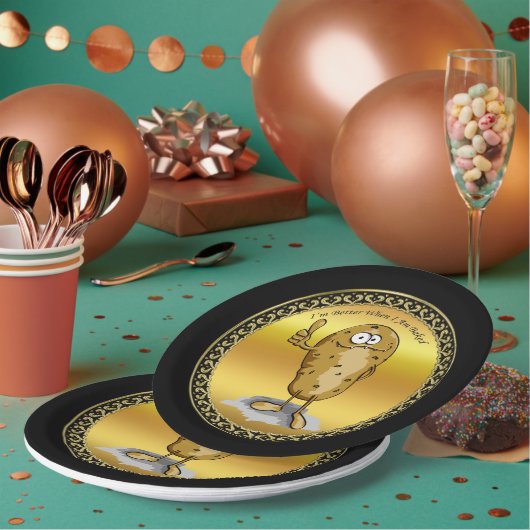 大きな目をした漫画のキャラクターポテト3 ペーパープレート (複数)