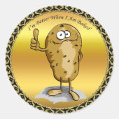 大きな目をした漫画のキャラクターポテト3 ラウンドシール (正面)