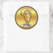 大きな目をした漫画のキャラクターポテト3 ラウンドシール (バッグ)