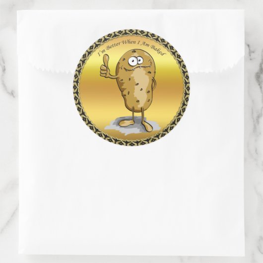 大きな目をした漫画のキャラクターポテト3 ラウンドシール (バッグ)