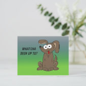 大きな目をした漫画犬 ポストカード (スタンド正面)