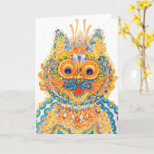 大きな目をした猫、ルイ・ワイン カード (黄色い花)