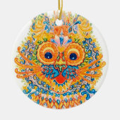 大きな目をした猫、ルイ・ワイン セラミックオーナメント (正面)