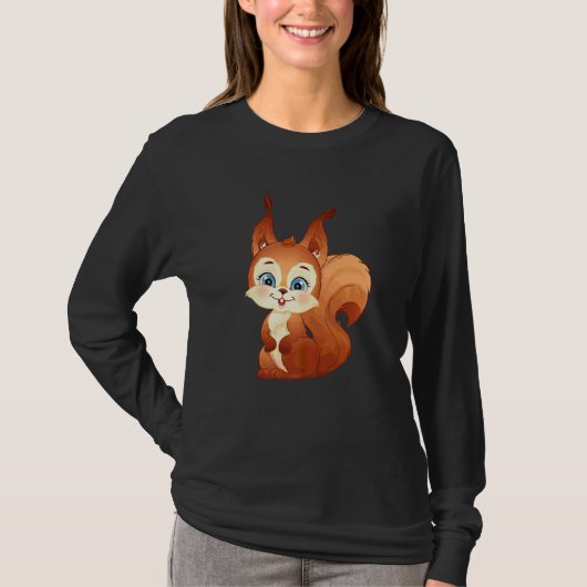 大きな目をした甘いリス Tシャツ (正面)